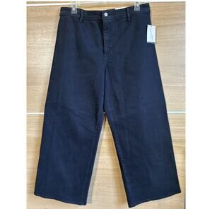 NEW Universal Thread Women’s Sz 16 High Rise Wide Leg Ankle Jeans Black Denim